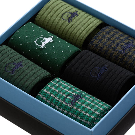 Dash of Class Olive 6 Pair Knitted Socks