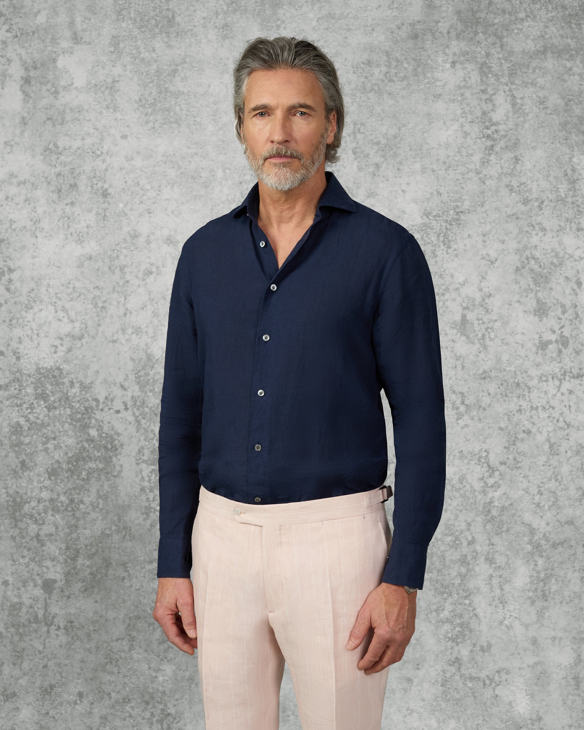 Dixon Linen Shirt Navy