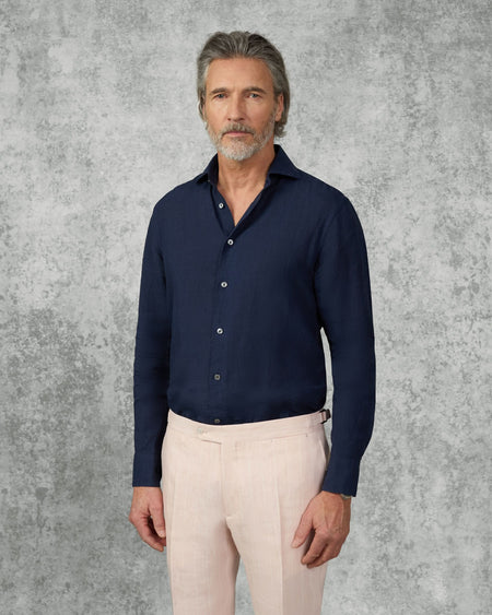 Dixon Linen Shirt Navy