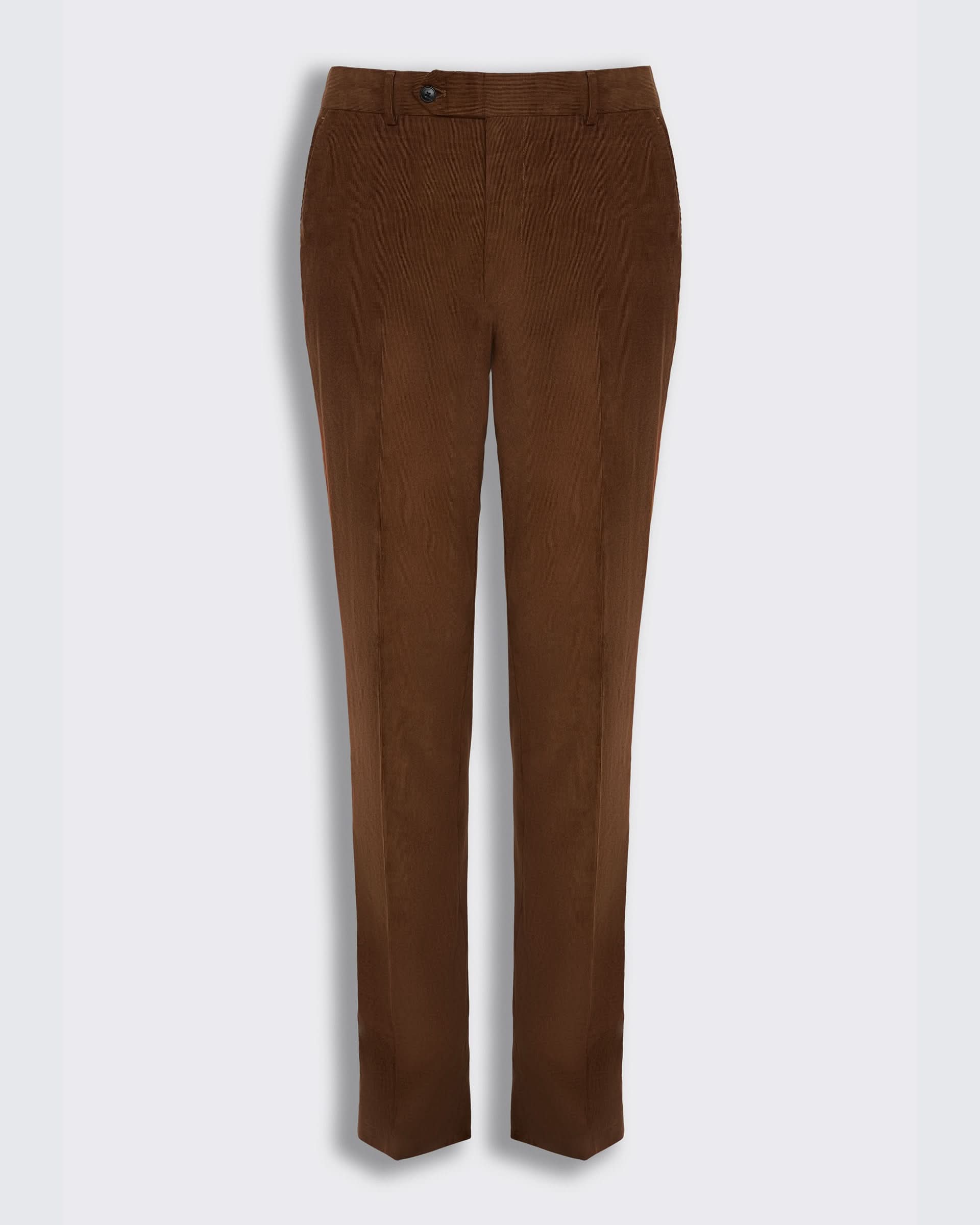 Dodge Cotton Baby Cord Suit Trouser Brown