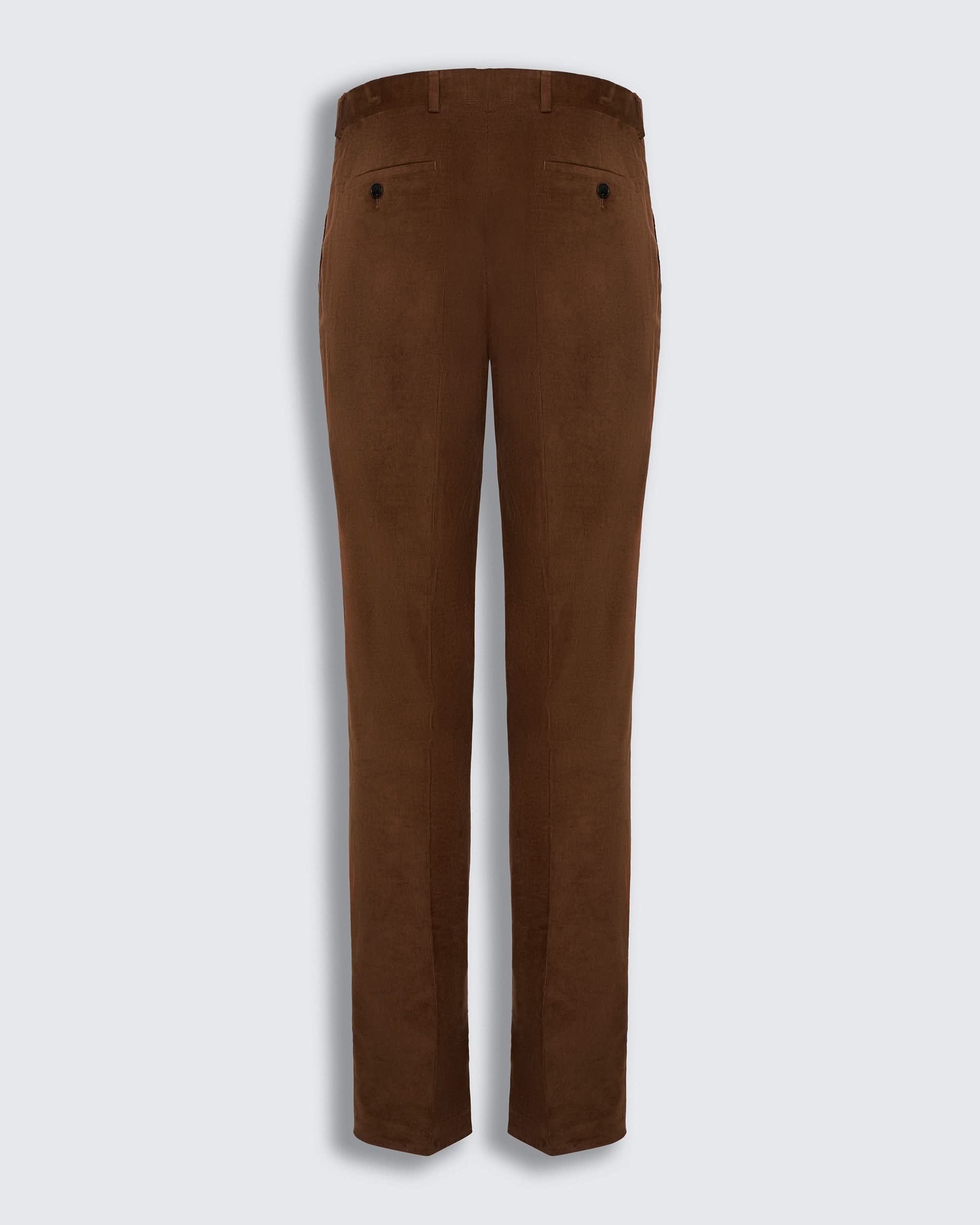 Dodge Cotton Baby Cord Suit Trouser Brown