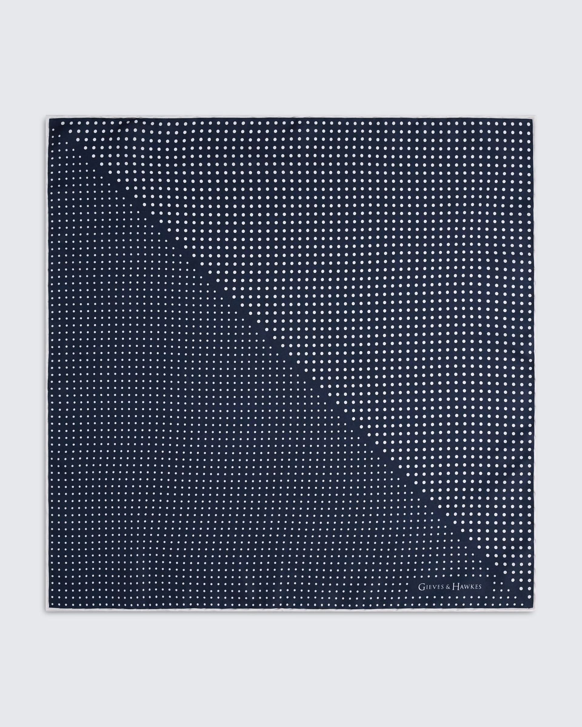 Domville Silk 4 Way Spot Navy & White