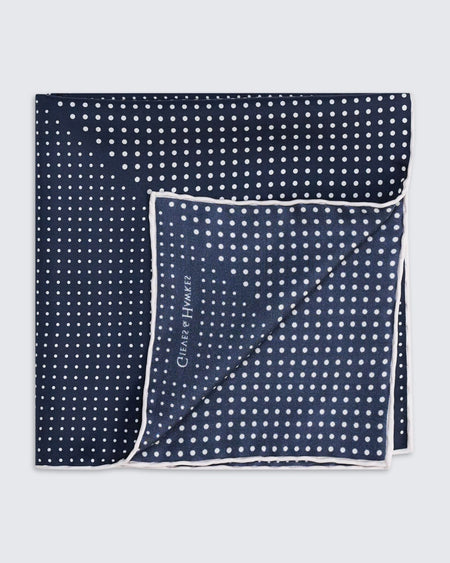 Domville Silk 4 Way Spot Navy & White