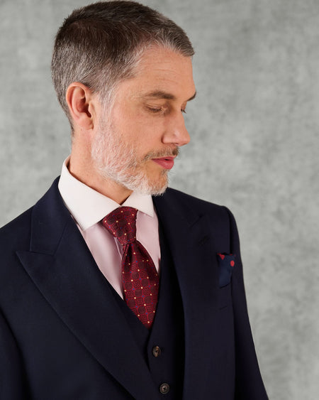 Edwards Virgin Wool Twill Morning Coat Navy