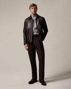 Queen Nappa Leather Jacket Brown