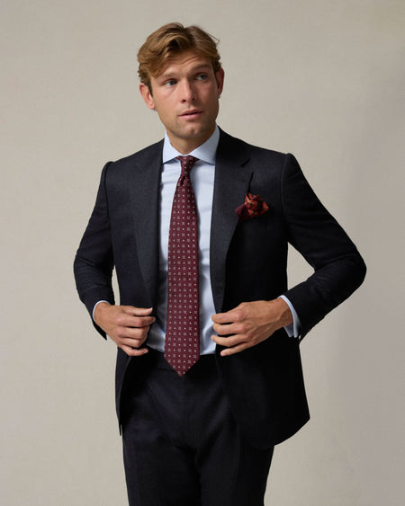 Bowles Flannel Wool Suit Jacket Charcoal