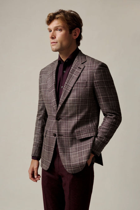 Tavish Check Virgin Wool & Silk Blazer