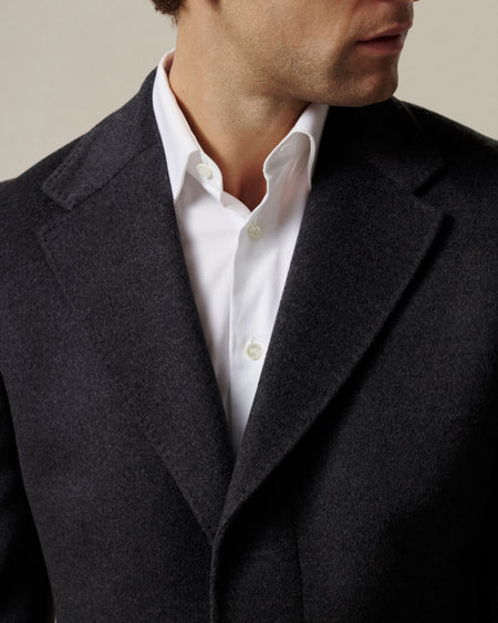 Kingsley Wool Cashmere Top Coat Charcoal