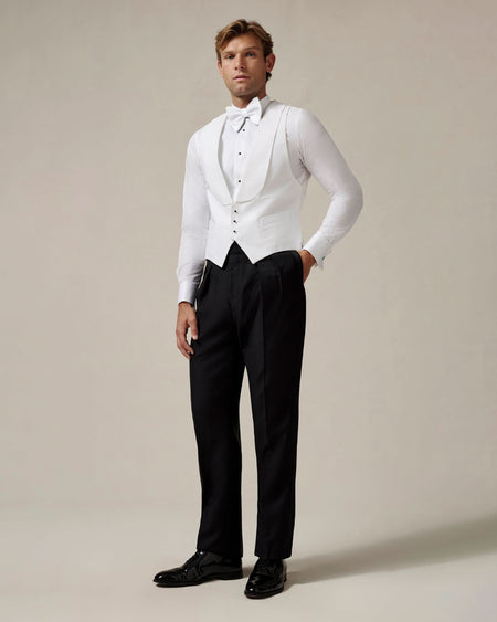 Gieves White Tie Marcella Waistcoat White