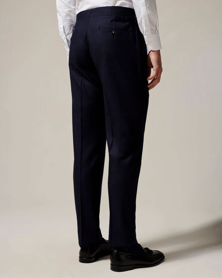 Anderson Wool Single Pleated Suit Pant Navy
