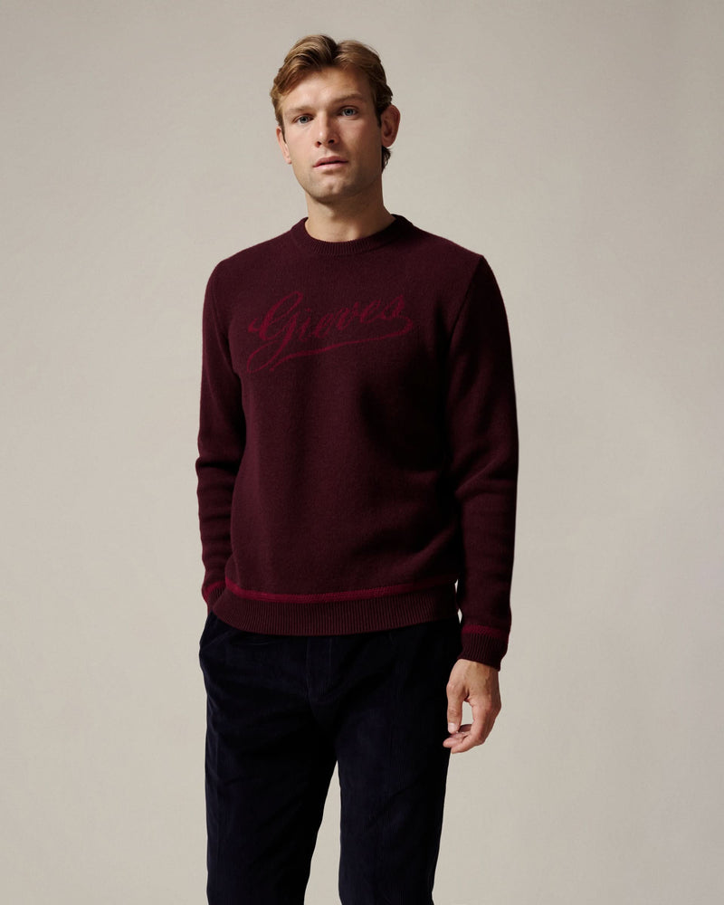 Wattie Burgundy Crest Sweater