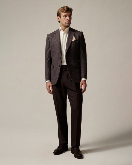Blair Check Wool Blazer Brown