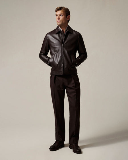 Queen Nappa Leather Jacket Brown
