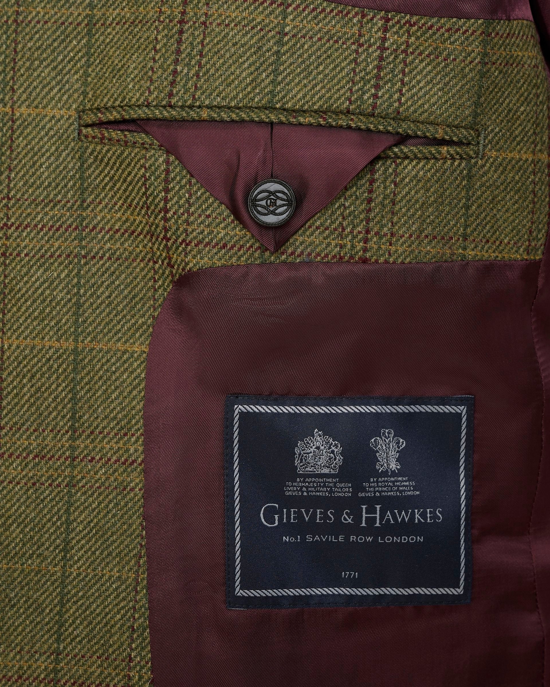 Fearnan Saxony Wool Green Glen Plaid Blazer