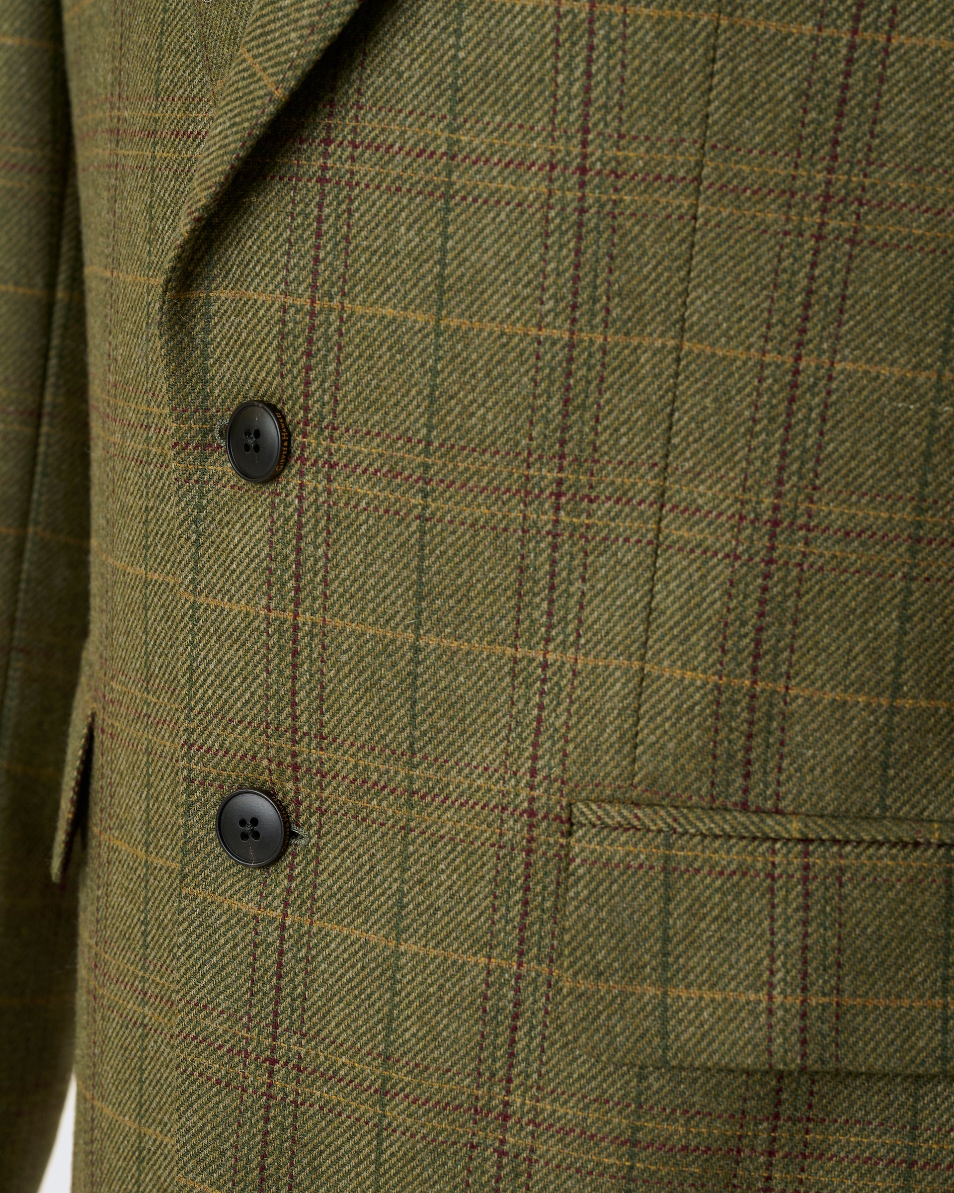 Fearnan Saxony Wool Green Glen Plaid Blazer