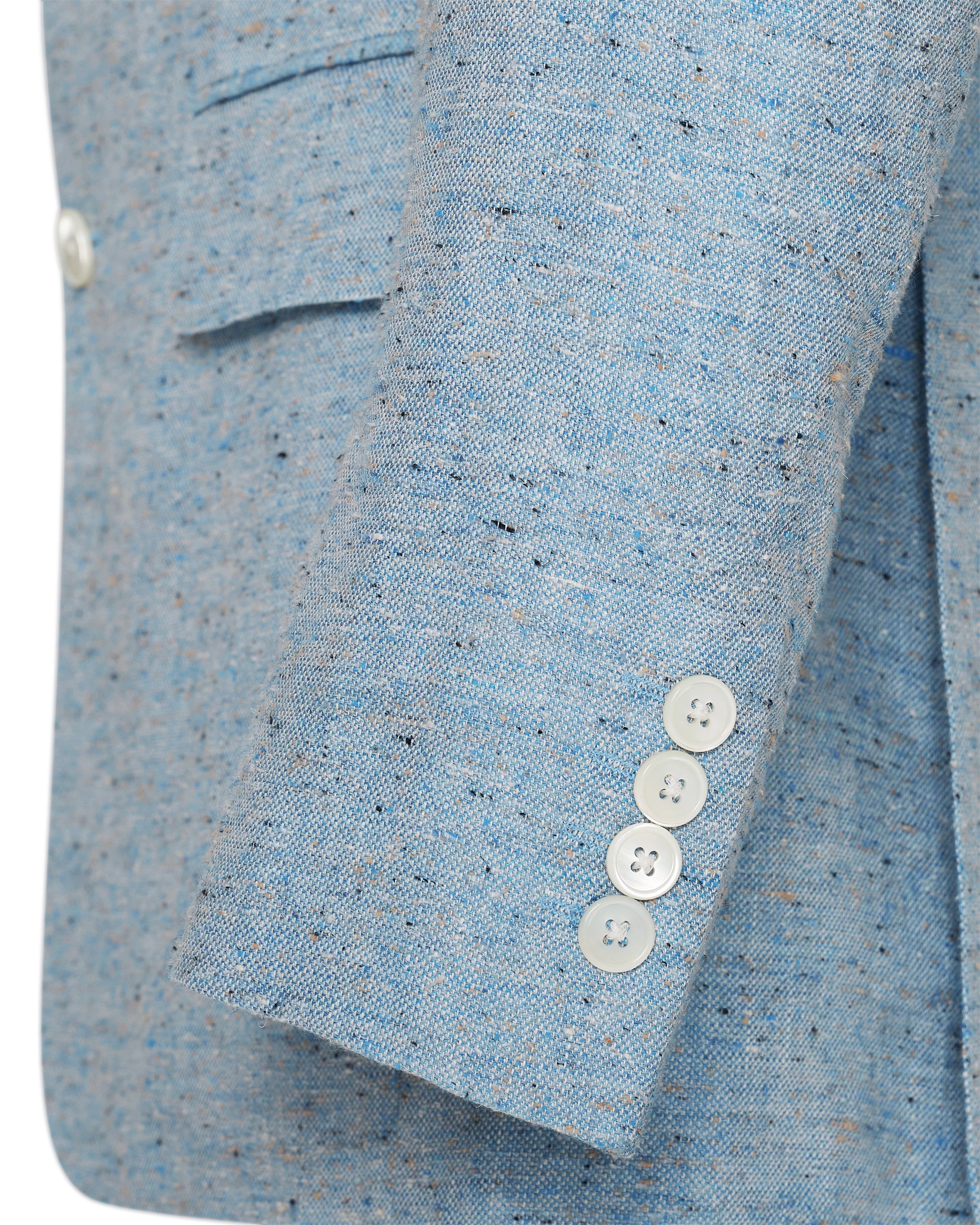Felton Linen Silk Cotton & Virgin Wool Textured Blazer Light Blue