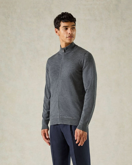 Fraser Ultrafine Merino Wool Full Zip Jumper