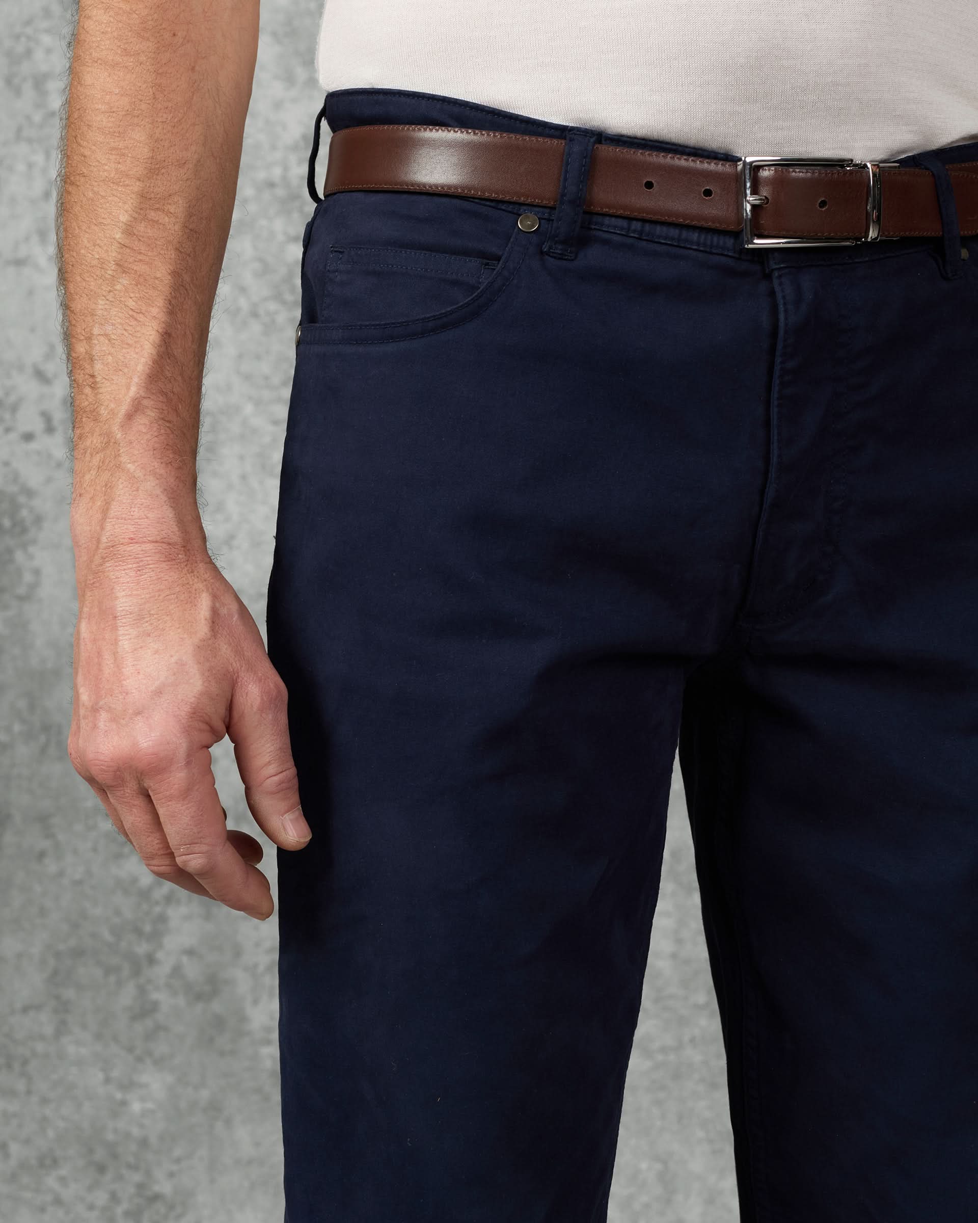 Frederick Cotton Stretch 5 Pocket Trouser Navy