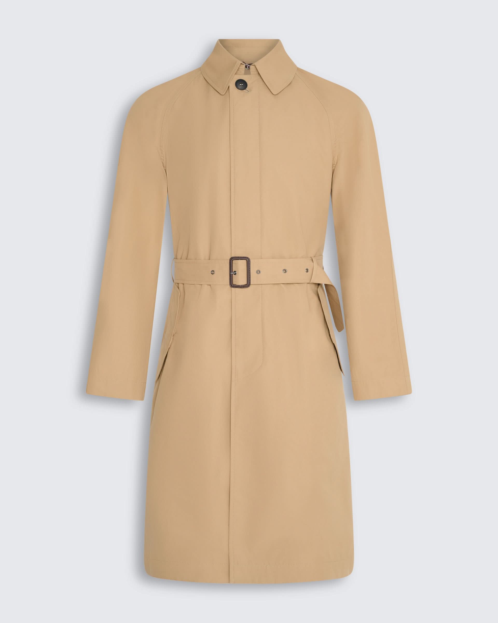 Sargent Ventile Cotton Water Repellent Belted Mac Tan