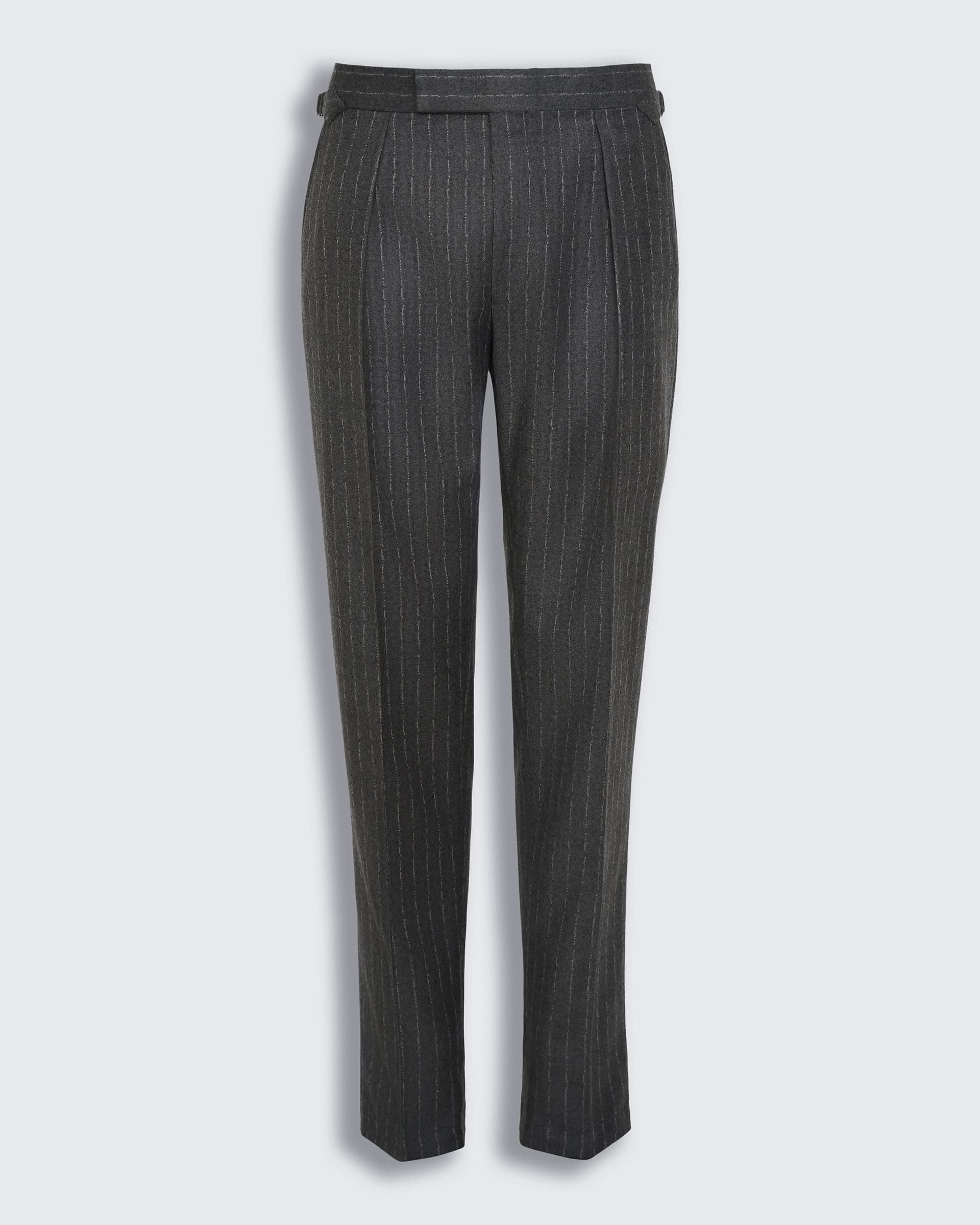 Gunn Virgin Wool Cashmere Suit Trouser Grey Morse Code