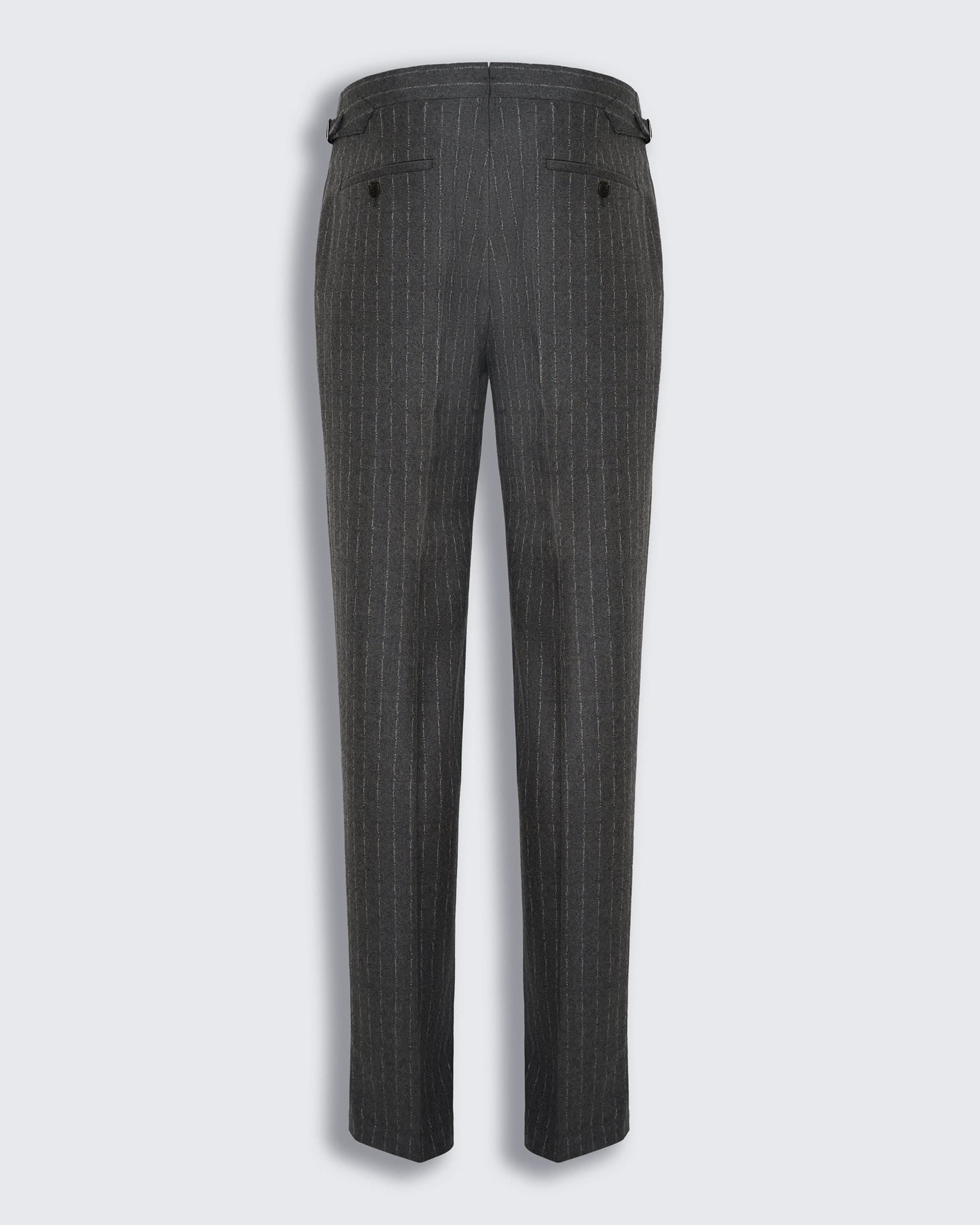 Gunn Virgin Wool Cashmere Suit Trouser Grey Morse Code