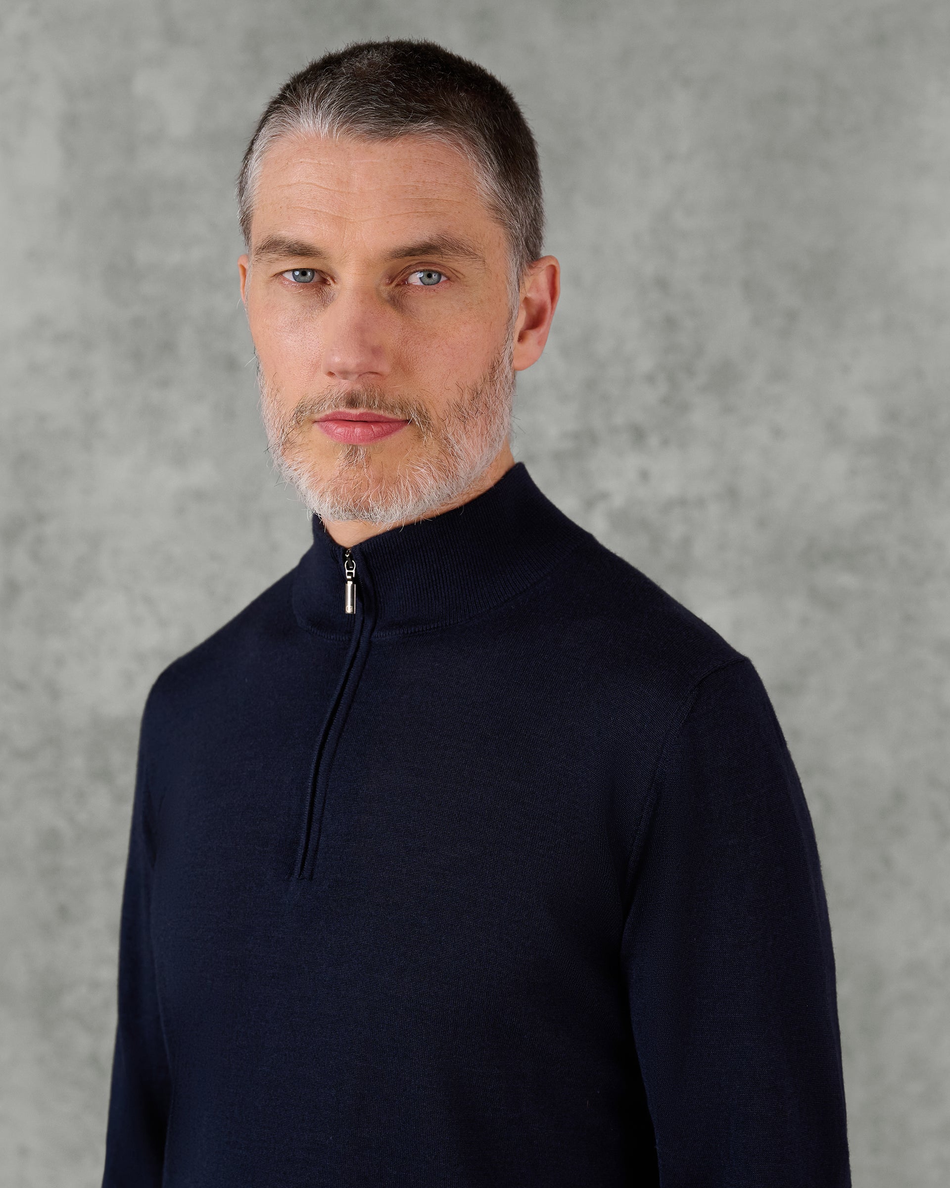 Hamilton Merino Wool Silk Cashmere Quarter Zip Jumper