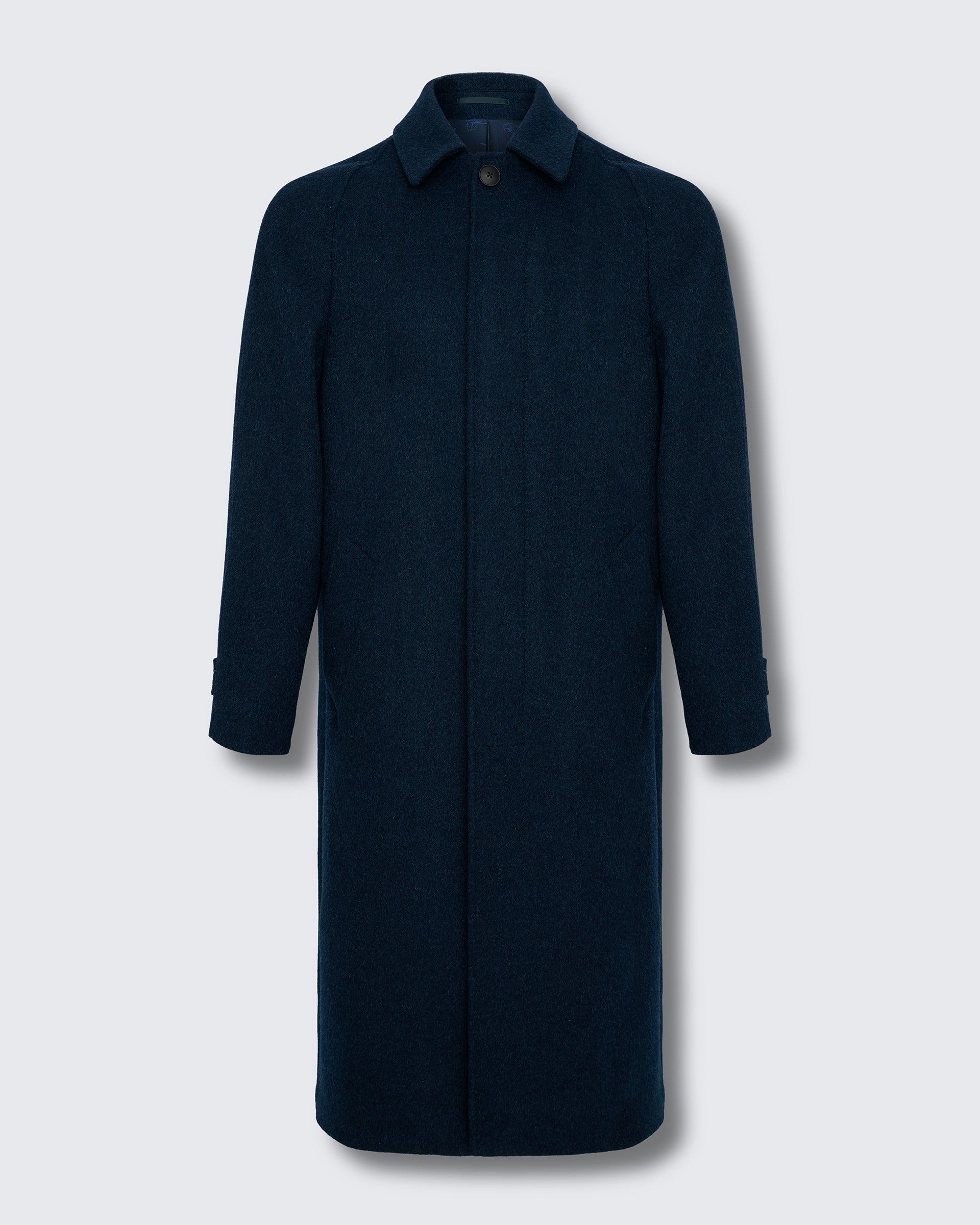 Harry Wool & Mohair Blue Plain Raglan Coat