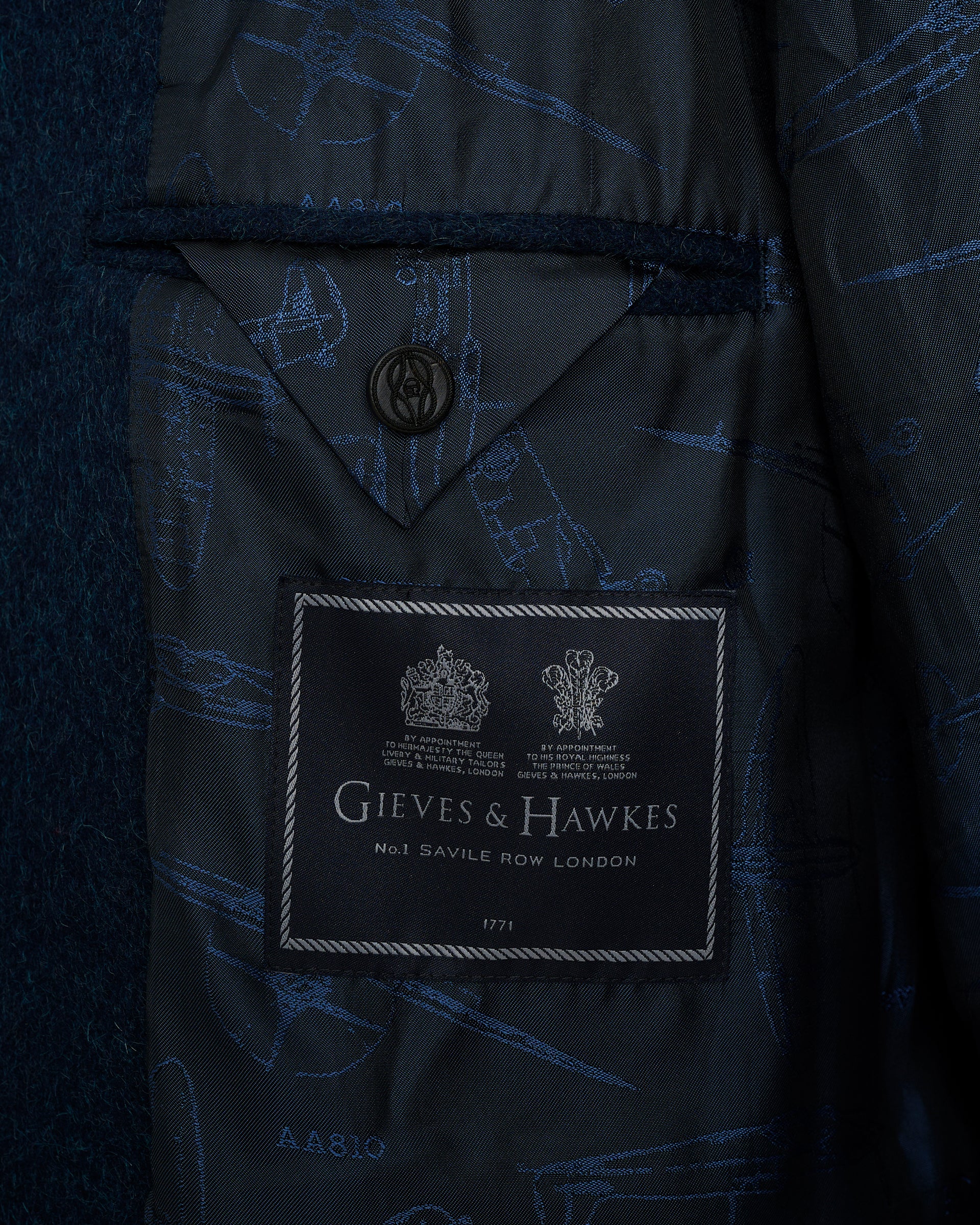 Harry Wool & Mohair Blue Plain Raglan Coat
