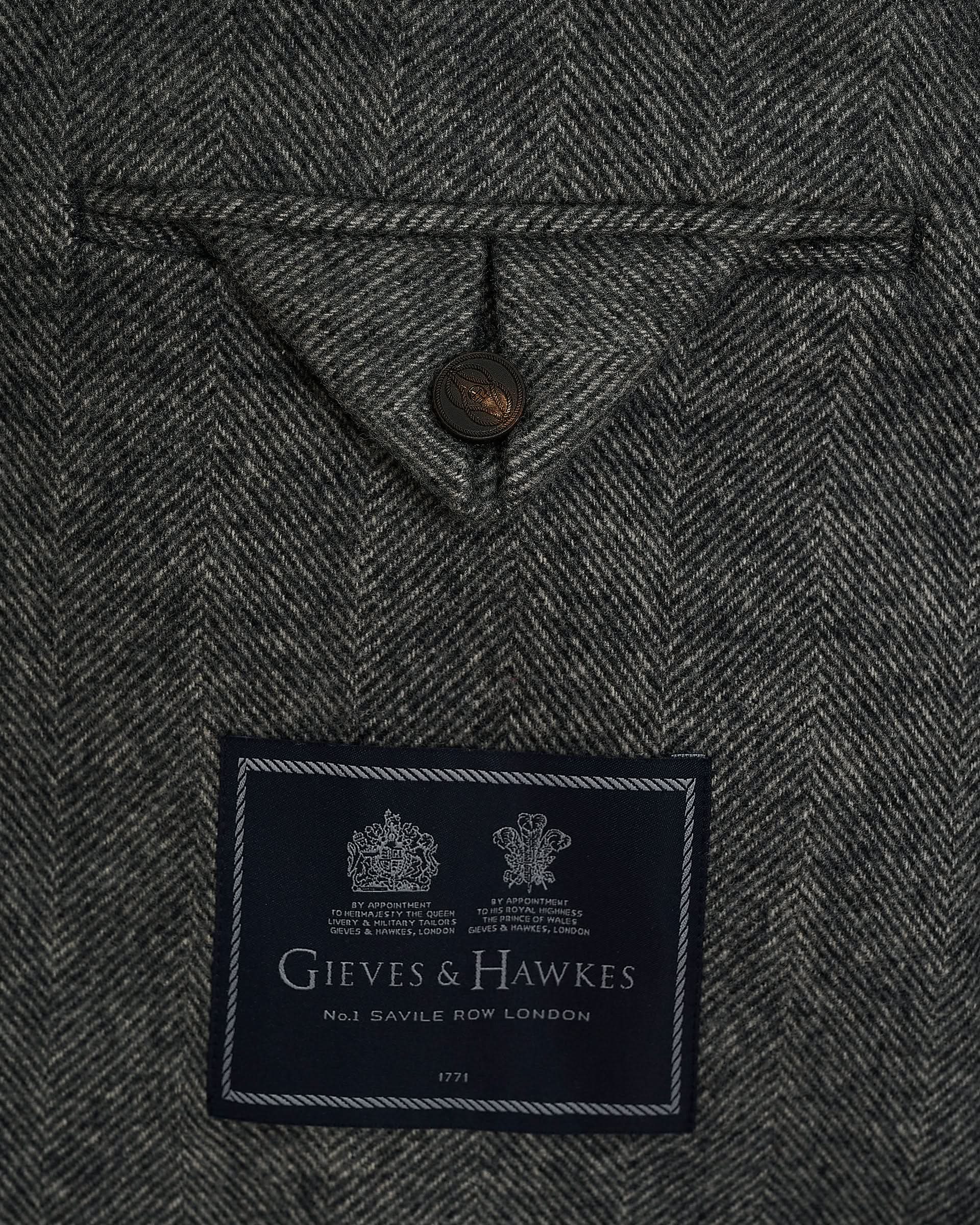 Hovell Herringbone Top Coat Grey