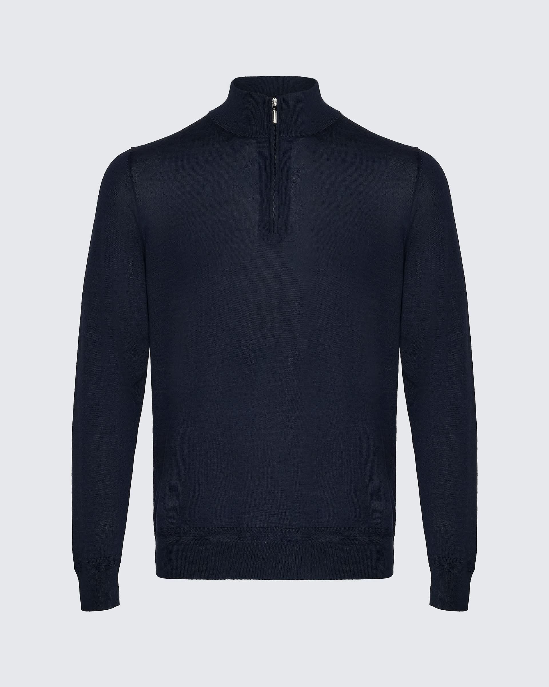 Hamilton Merino Wool Silk Cashmere Quarter Zip Jumper