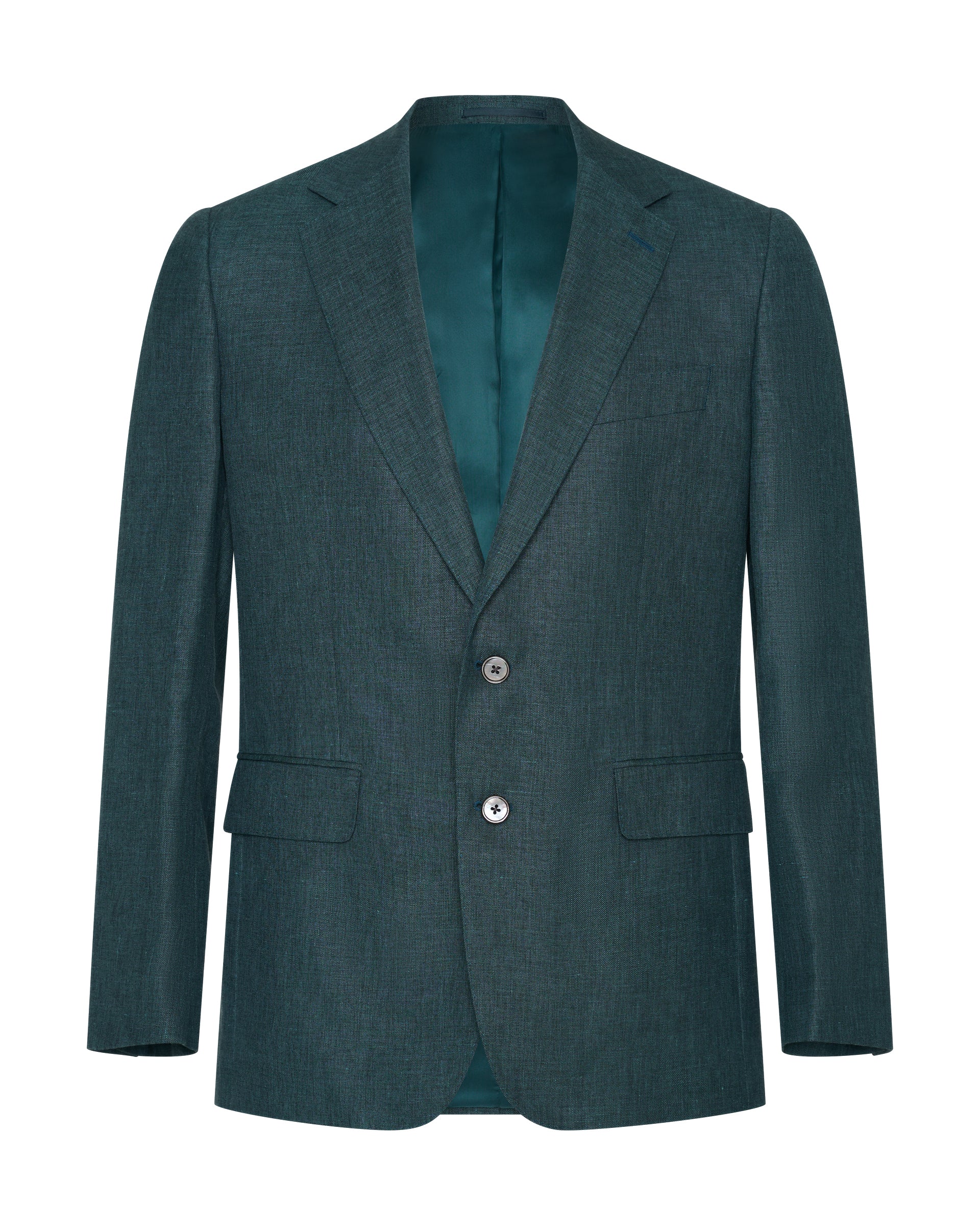 Hardy Virgin Wool Linen & Silk Suit Jacket Teal