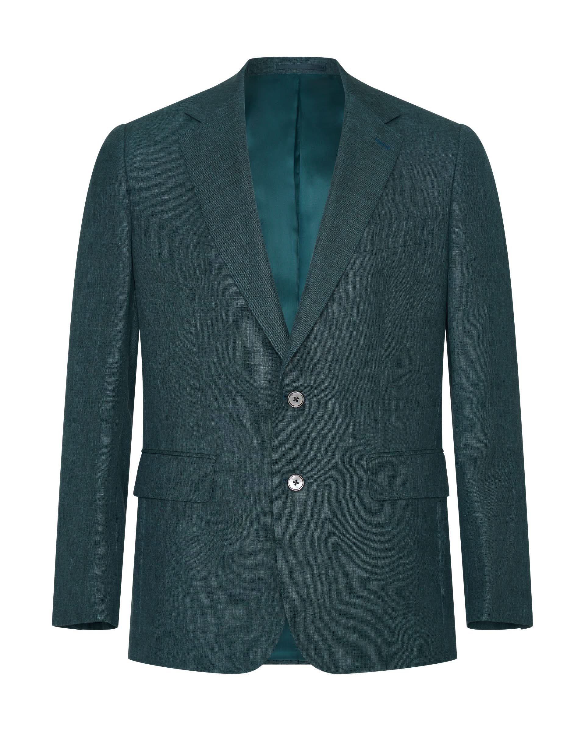 Hardy Virgin Wool Linen & Silk Suit Teal