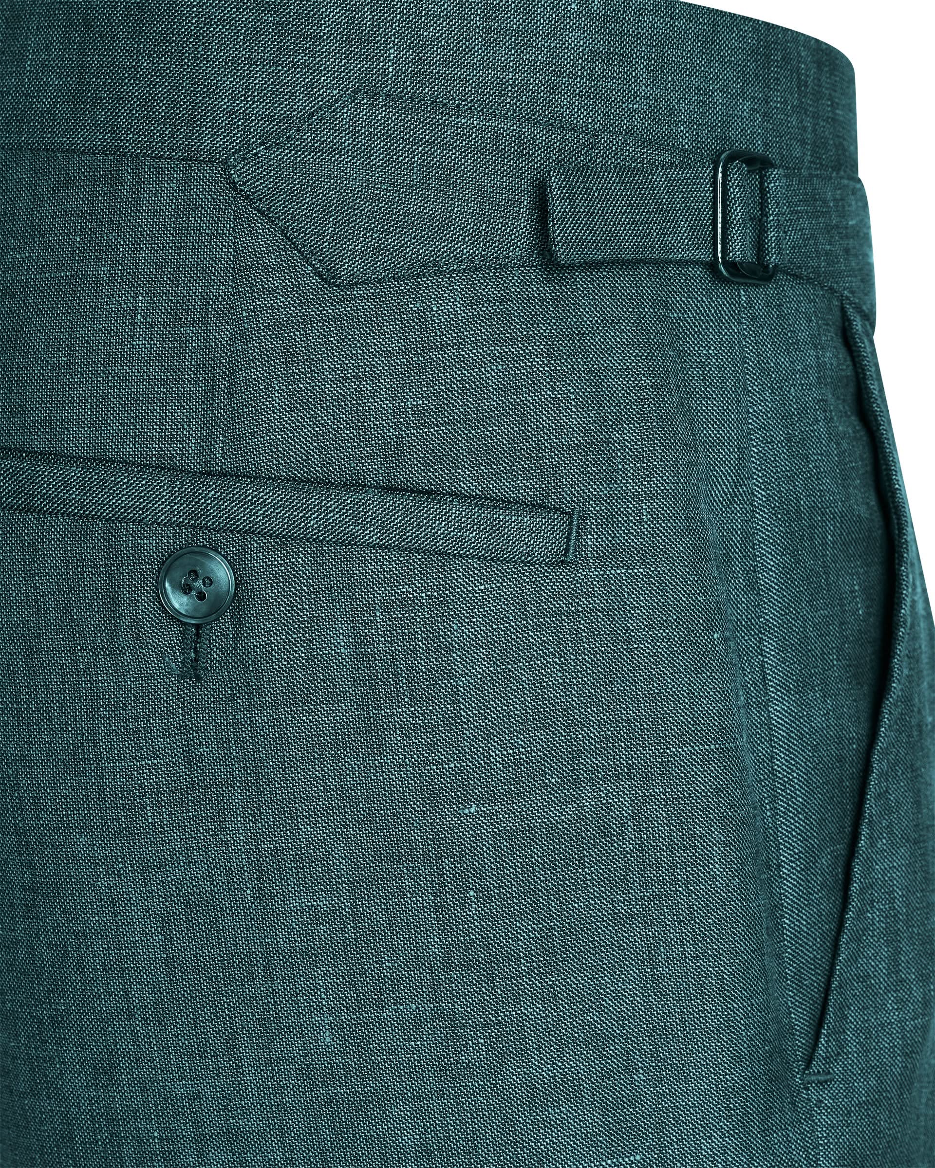 Hardy Virgin Wool Linen & Silk Suit Trousers Teal