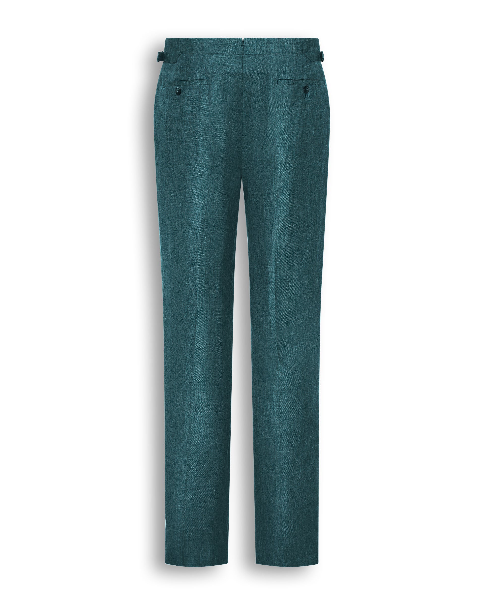 Hardy Virgin Wool Linen & Silk Suit Trousers Teal