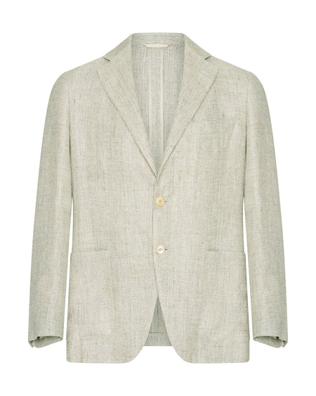 Hartley Linen Wool & Silk Unstructured Blazer Light Gray