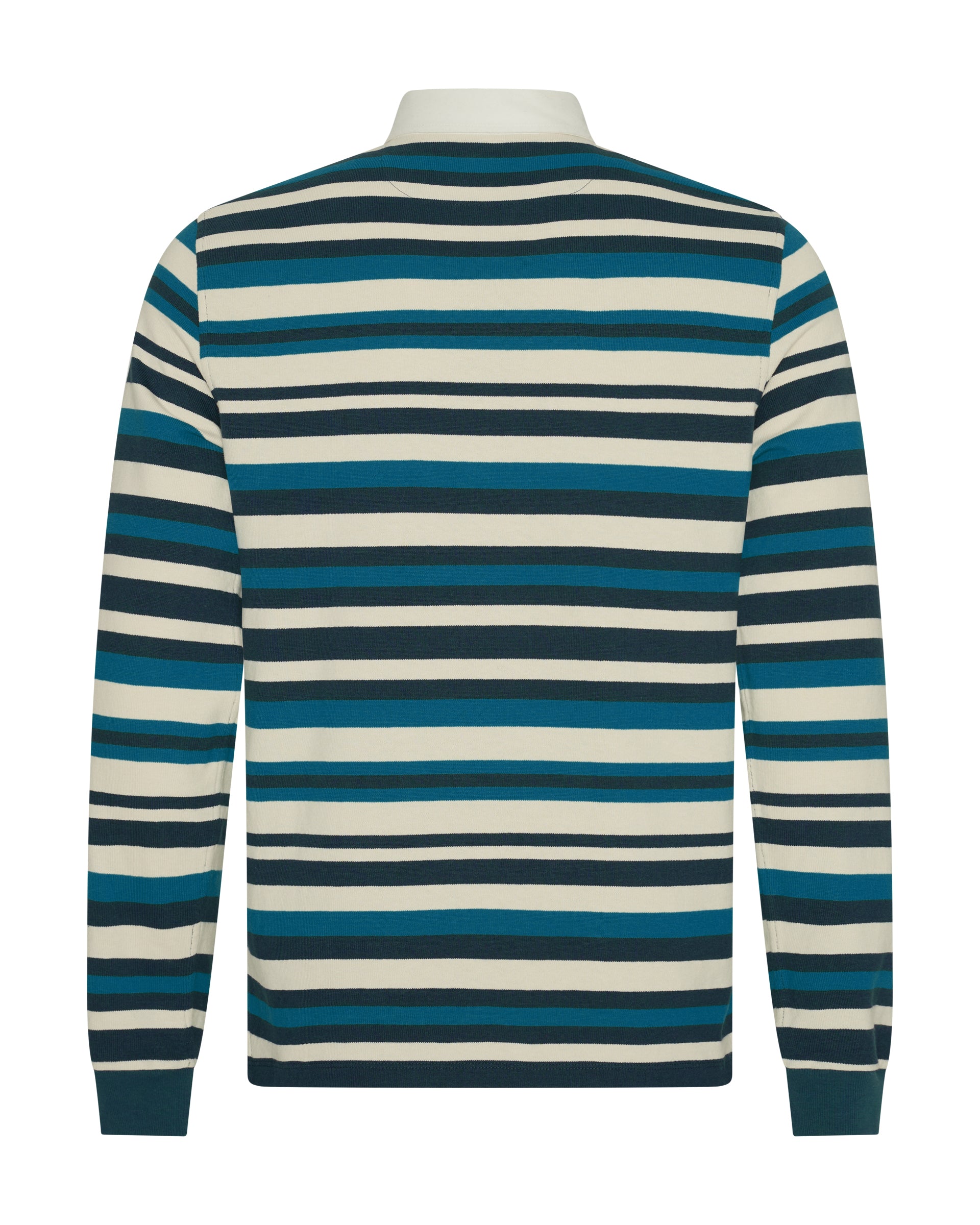 Hayes Cotton Rugby Stripe Polo Shirt Navy