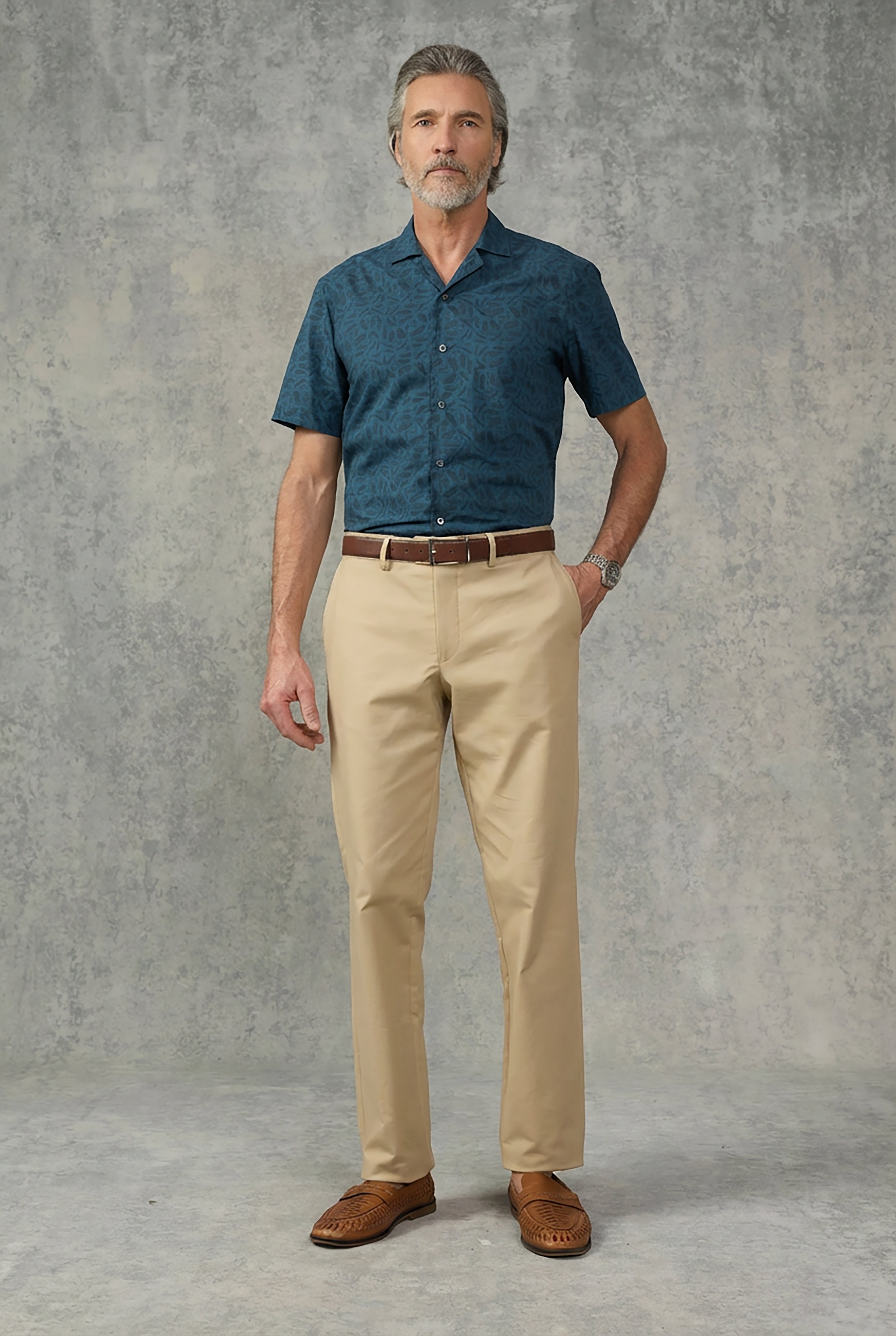 Heath Cotton & Lyocell Portsmouth Men Shirt Teal