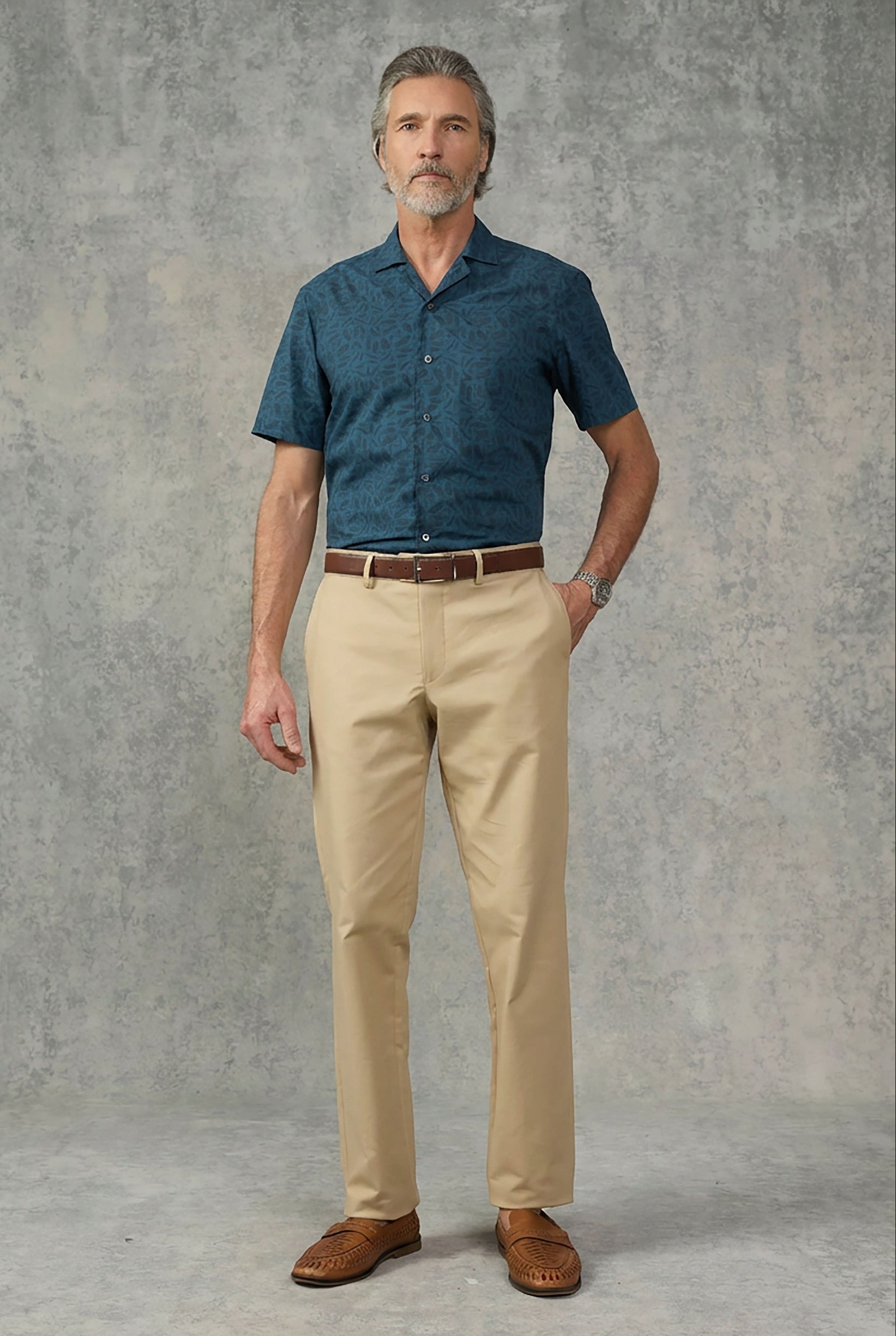 Heath Cotton & Lyocell Portsmouth Men Shirt Teal