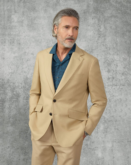 Hills Cotton Stretch Blazer Tan