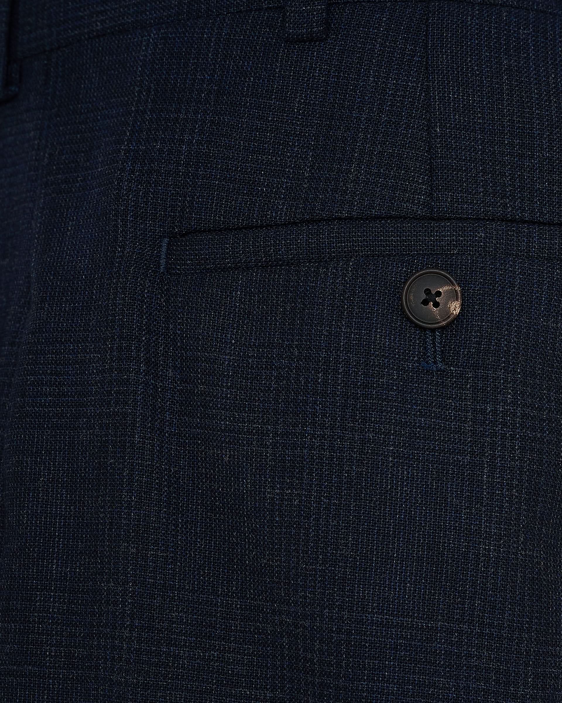 Holbech Virgin Wool Check Suit Trouser Navy