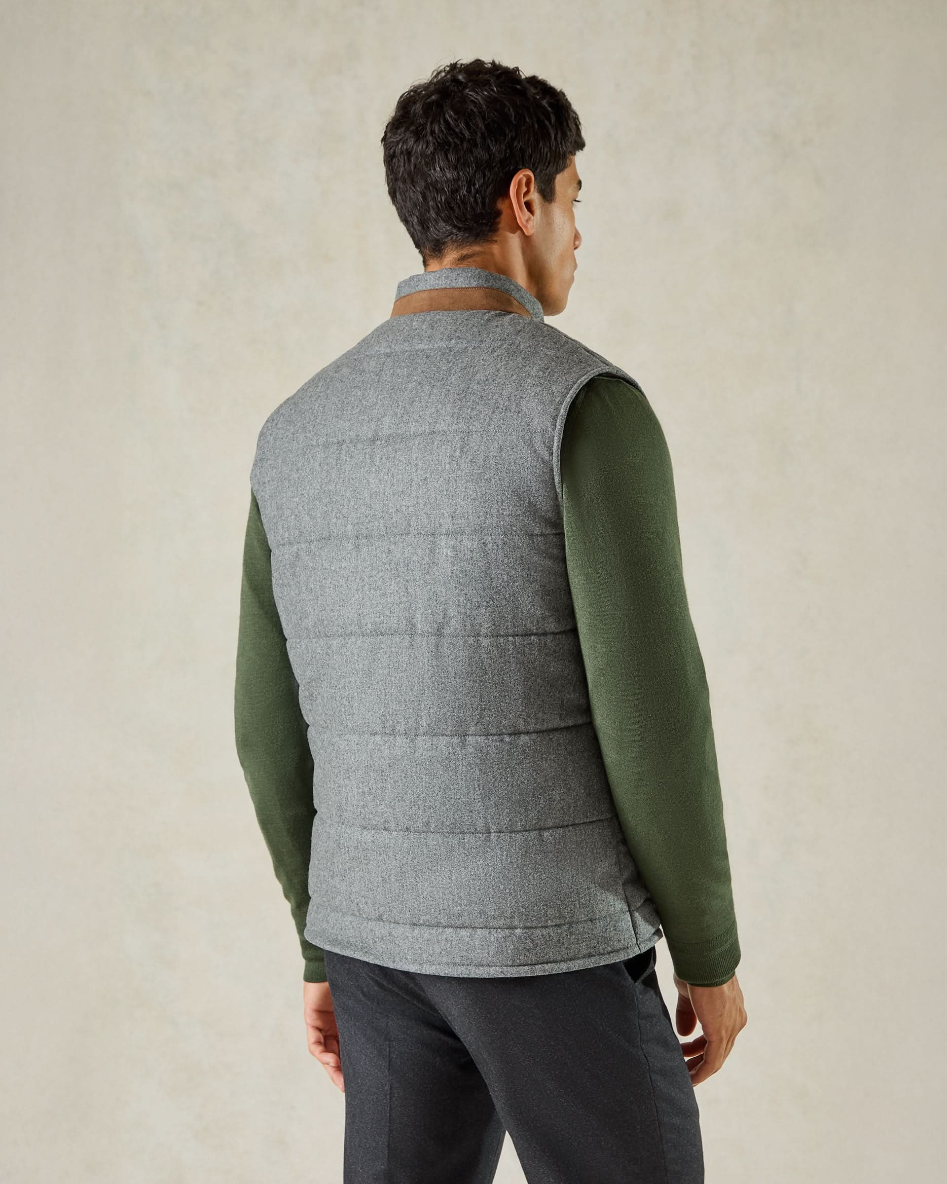 Hudson Wool Padded Gilet Grey