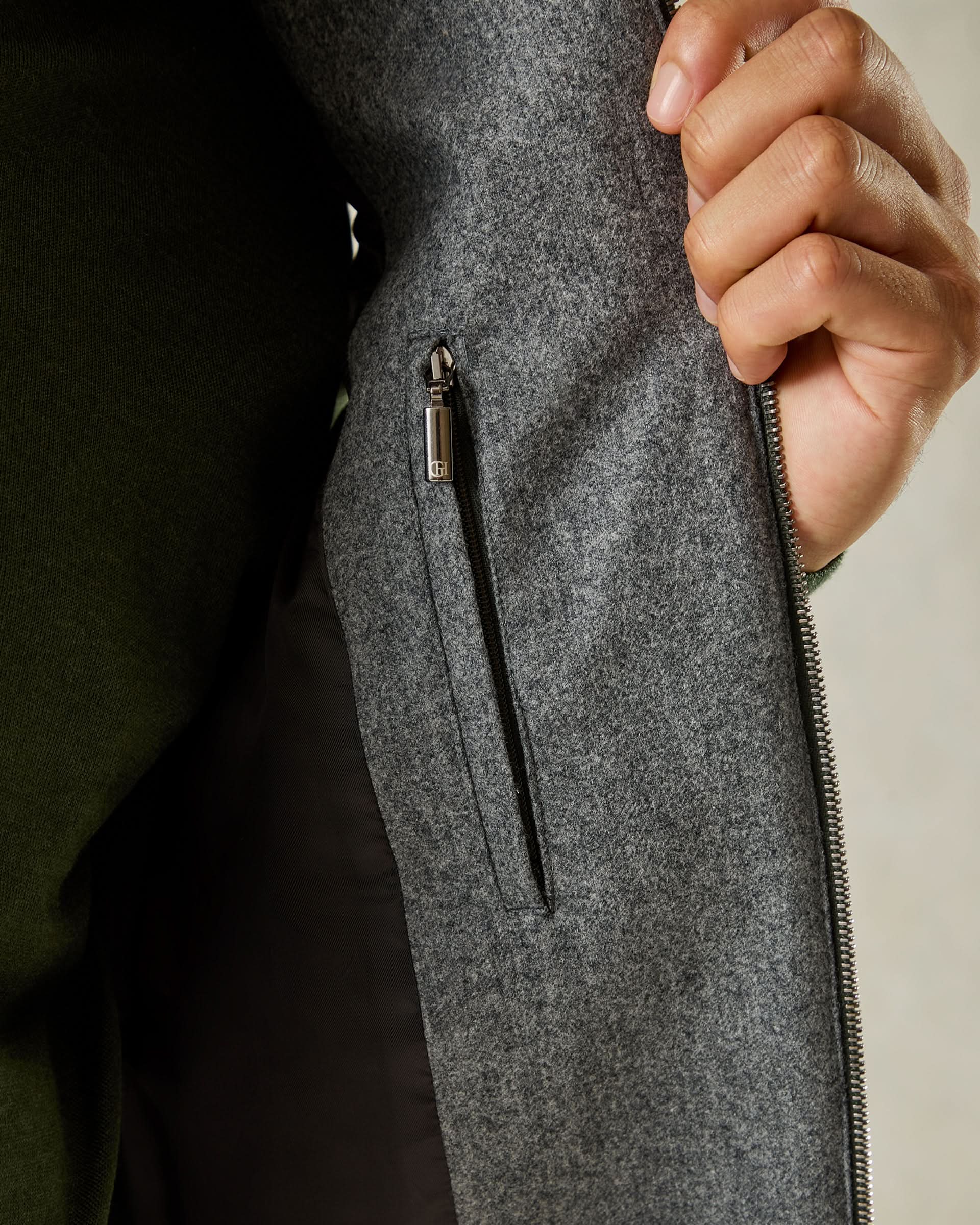 Hudson Wool Padded Gilet Grey