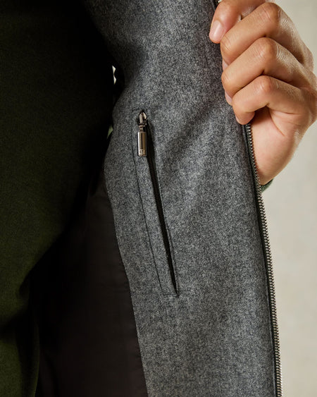 Hudson Wool Padded Gilet Grey