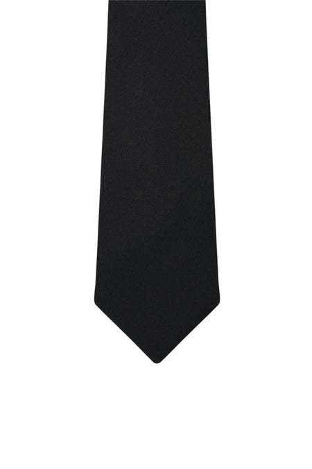 Black Officers Tie - Silk Reppe