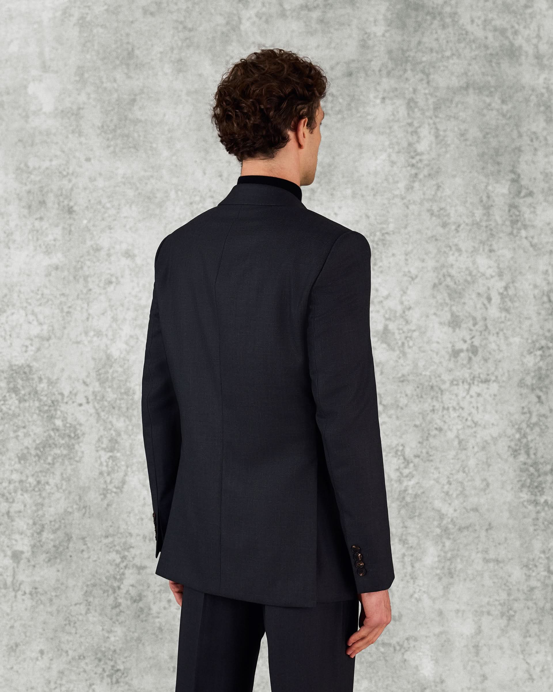 Jameson Virgin Wool Birdseye Suit Charcoal