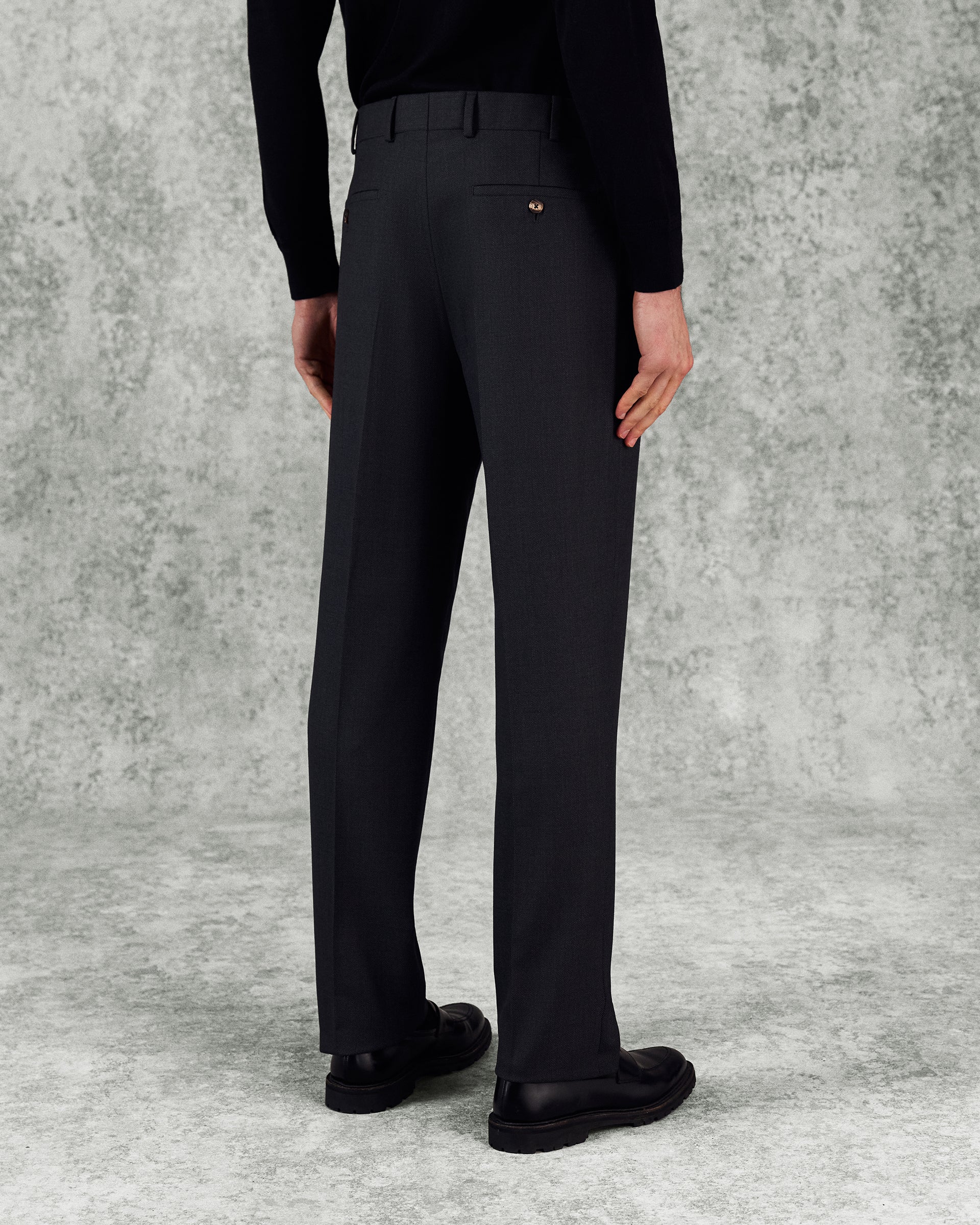 Jameson Virgin Wool Birdseye Suit Trouser Charcoal