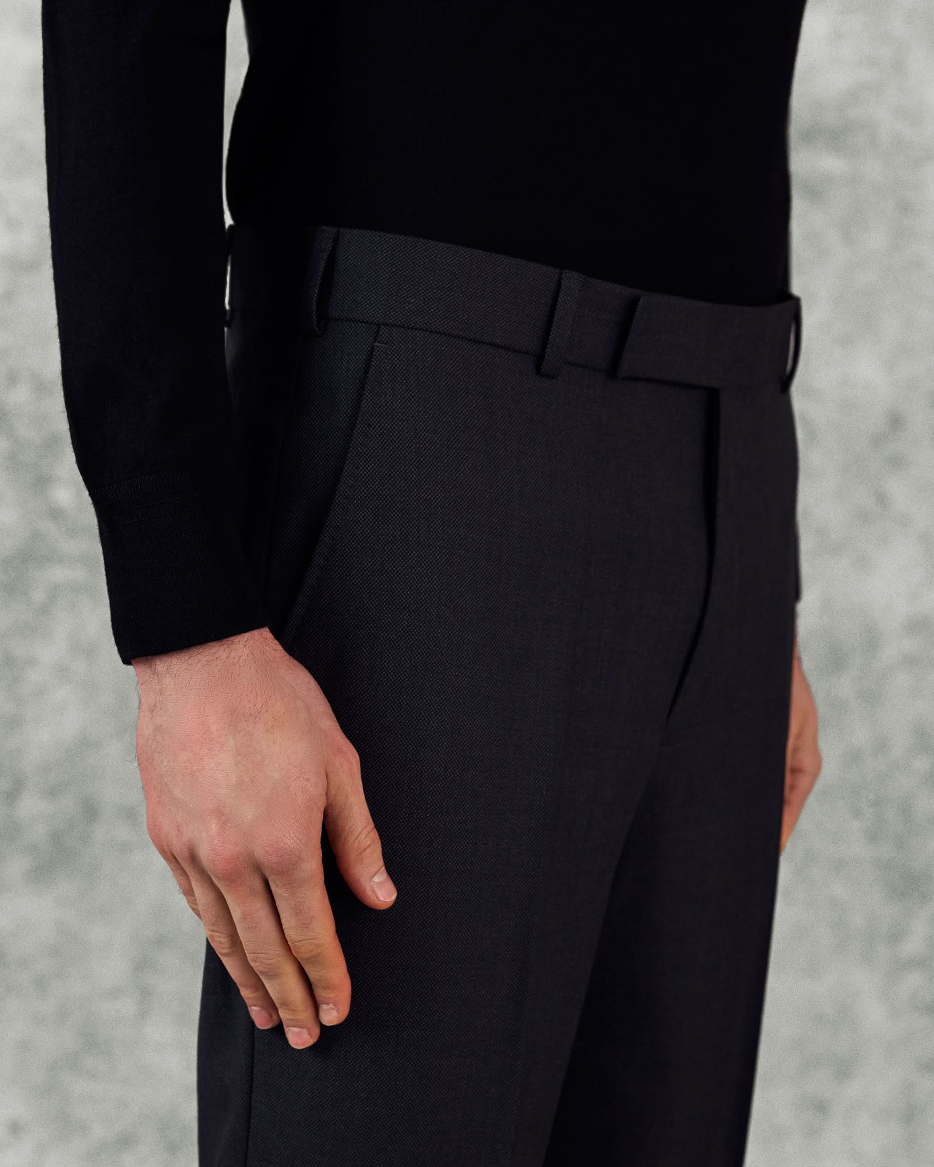 Jameson Virgin Wool Birdseye Suit Trouser Charcoal