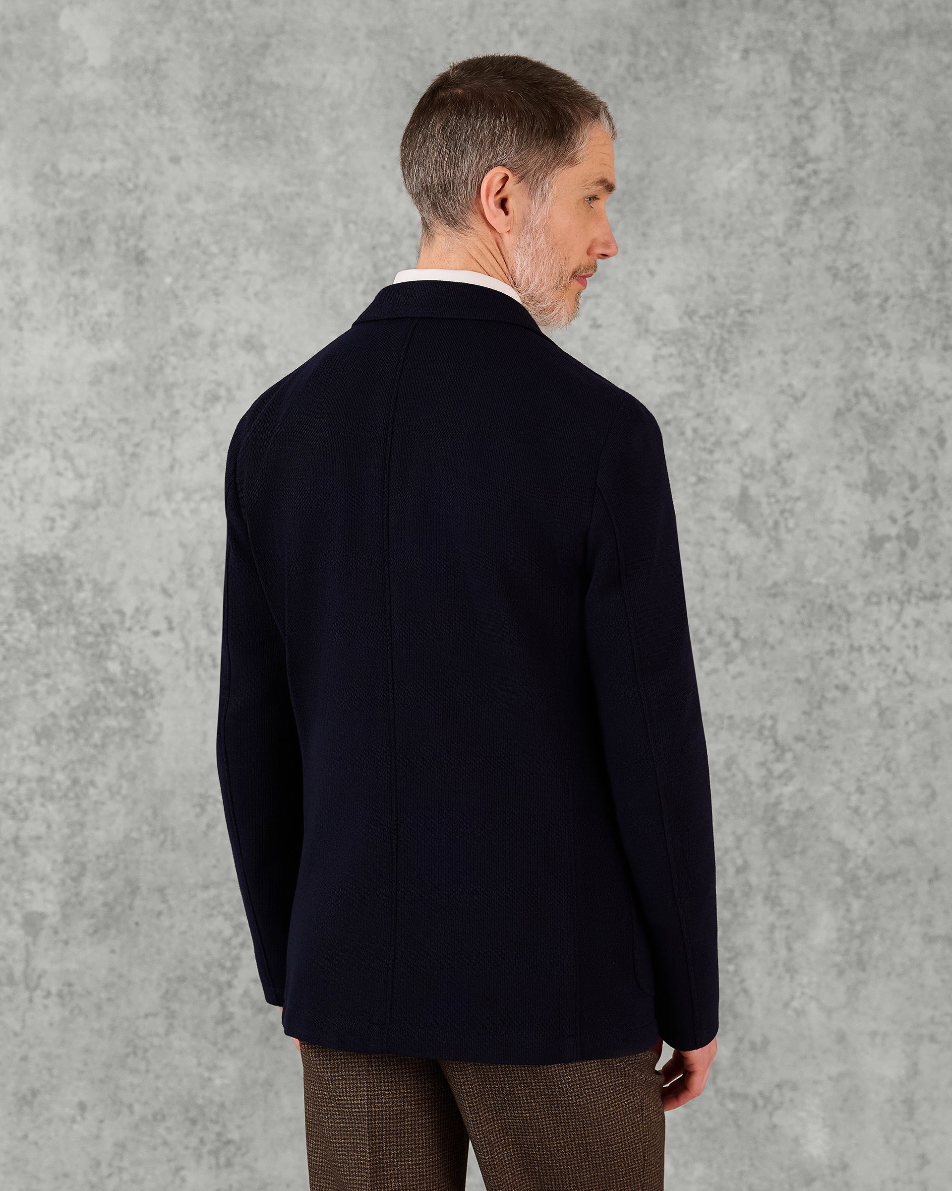 Jervoise Virgin Wool Cotton Blazer Navy