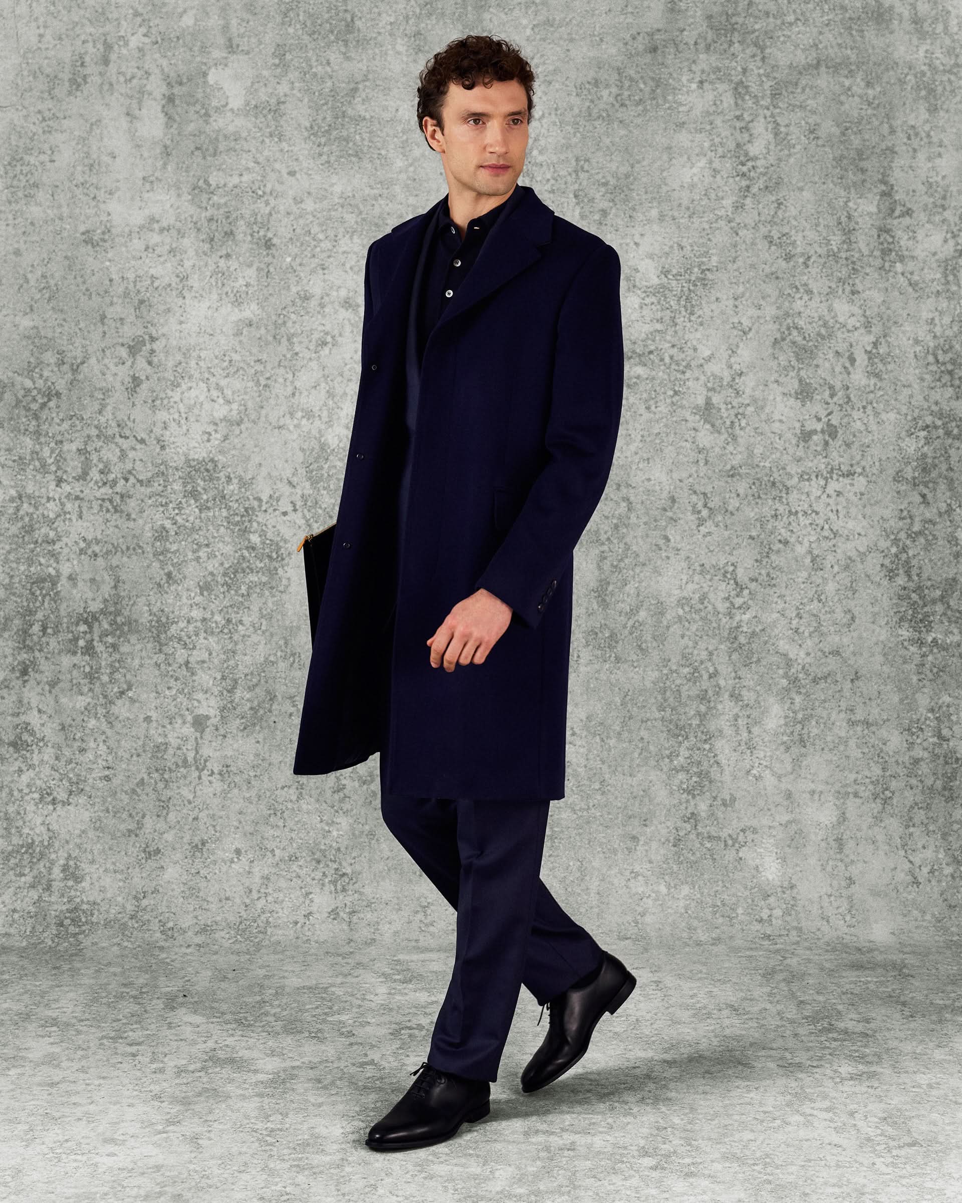 Kingsley Wool Overcoat Navy