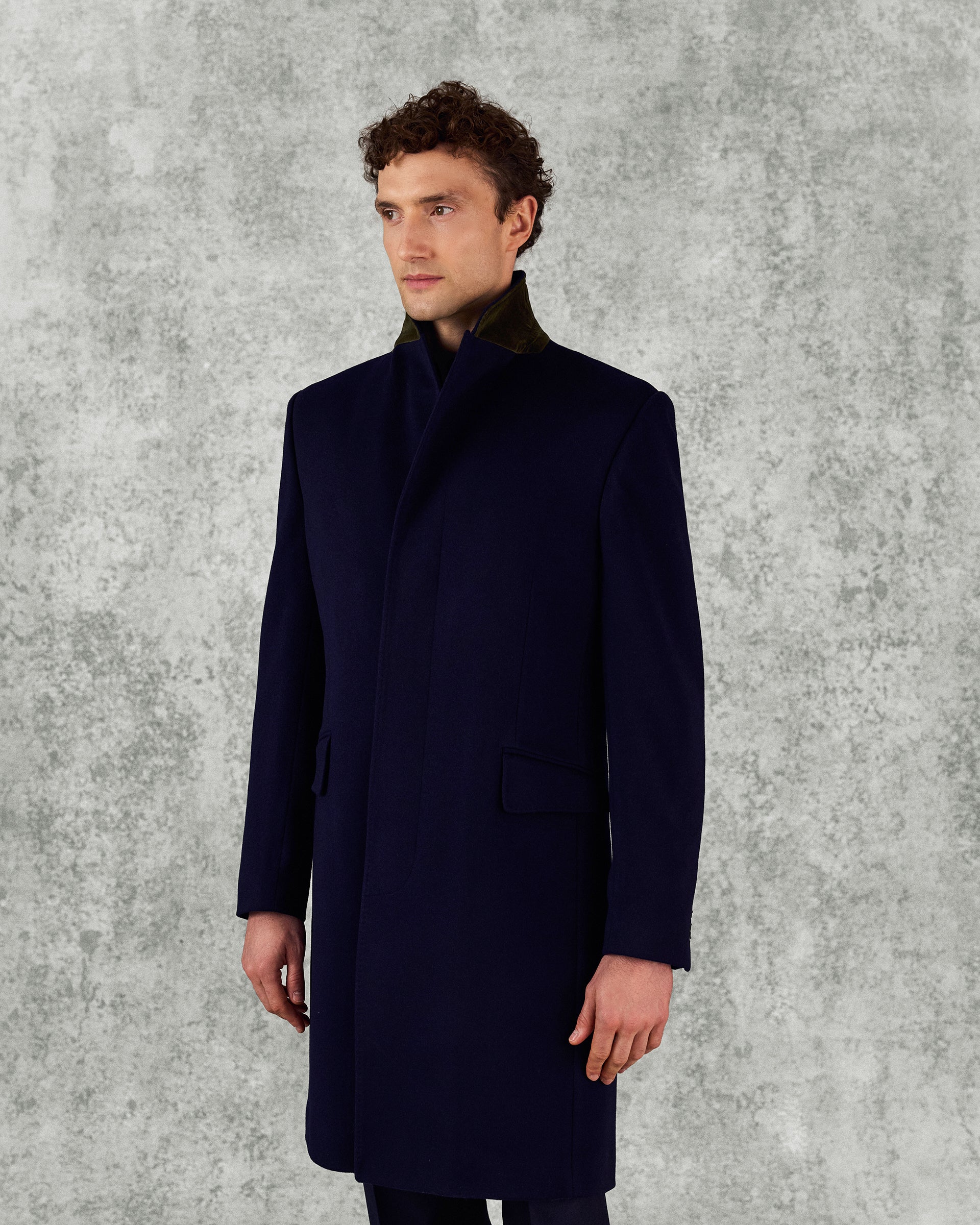 Kingsley Wool Overcoat Navy